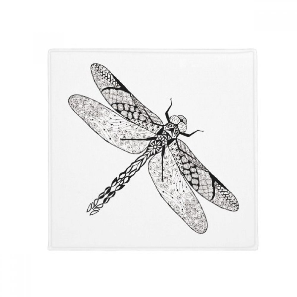 Tapis de sol libellule esquisse animale art tapis carré 80 cm antidérapant