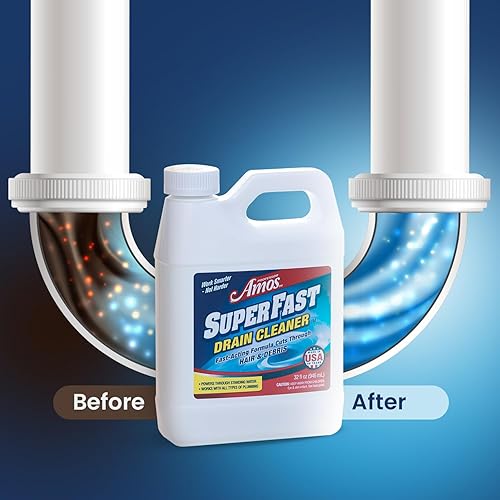 Miniatura 4 de Paquete de 2 limpiadores de drenaje Professor Amos Superfast que limpia los obstrucciones en minutos, disuelve el cabello, la grasa y la mugre muy