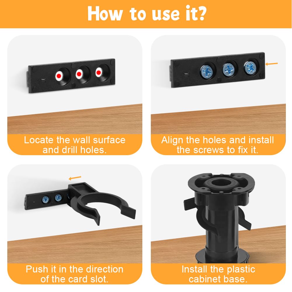 Flintronic 12PCS Kitchen Kick Board Plinth Clips, Kitchen Kickboard Clips with 30 Screws - Image 4