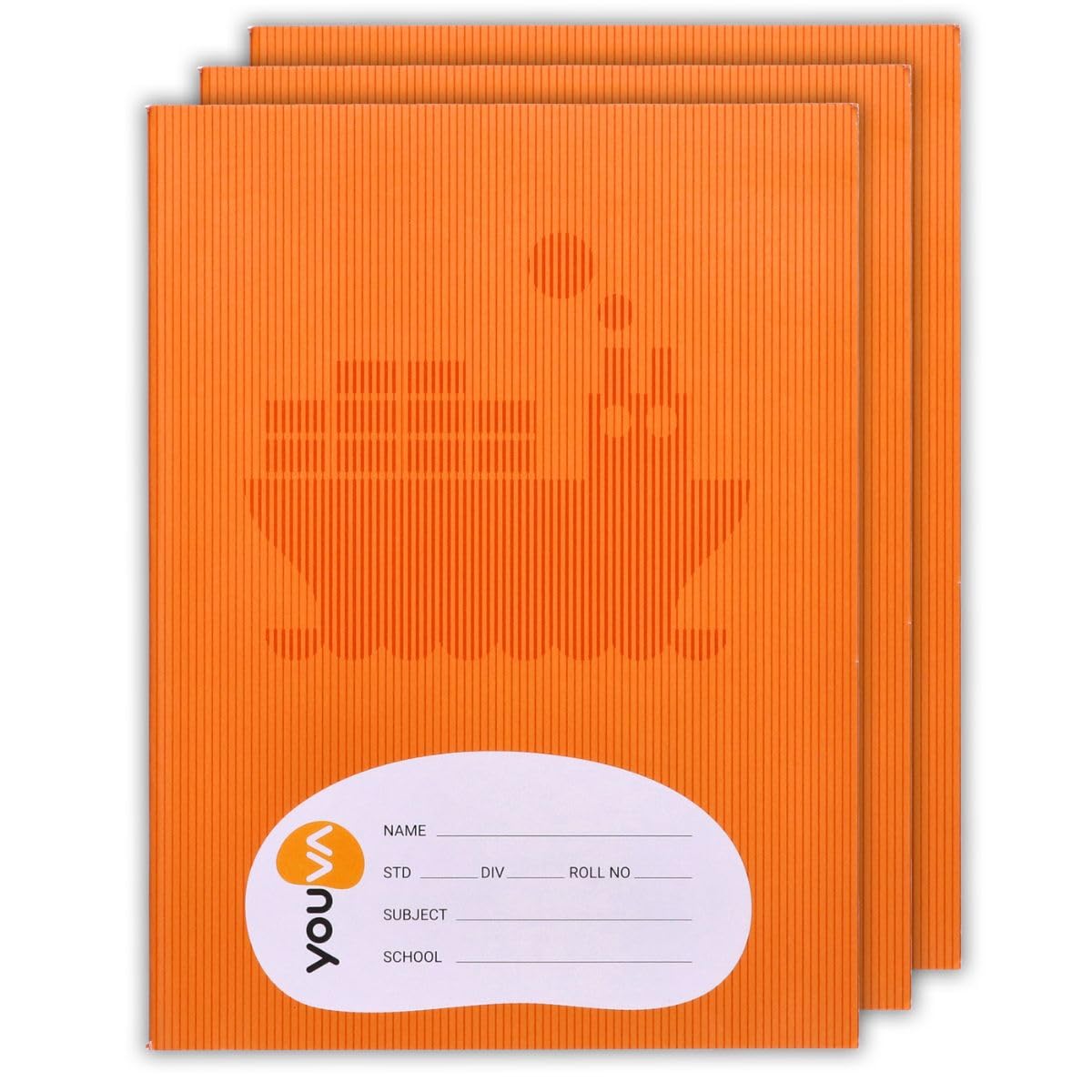 Navneet Youva | Soft Bound | Brown Note Book | 18 cm x 24 cm | 1 Side Ruled & 1 Side Plain | 172 Pages | Pack of 3