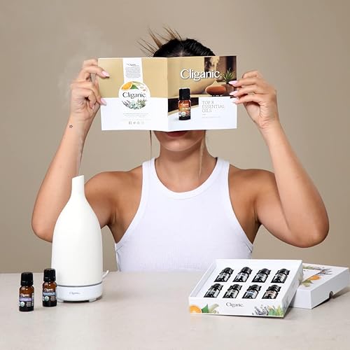 Miniatura 5 de Cliganic Set de regalo de aceites esenciales orgánicos para aromaterapia (Top 8), 100% puros  menta, lavanda, eucalipto, árbol de té, citronela,