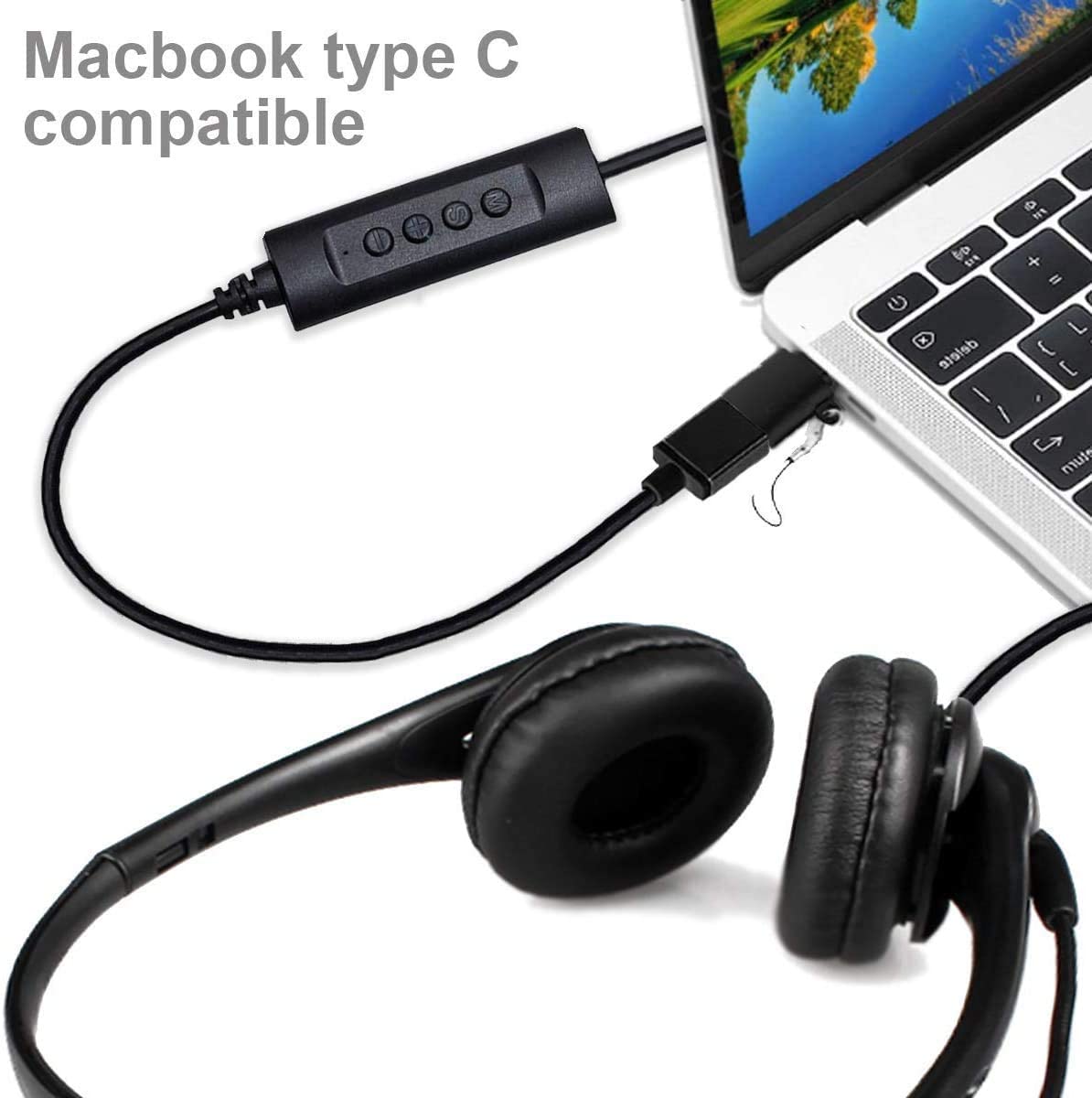 Cuffie Con Microfono Wantek - USB/C/Jack 3.5mm | Riduzione Rumore Per Call Center, Smartworking, Corsi Online - Foto 6