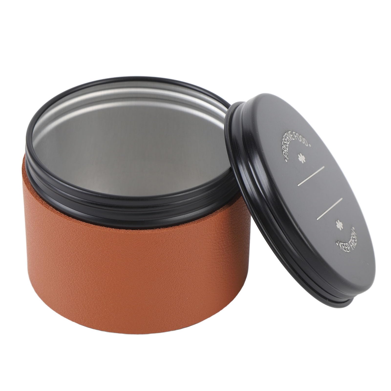 Pongnas Przenośny, Szczelny Pojemnik do Przechowywania Ziaren Kawy Aluminiowa Skóra PU 150 Ml do Podróży/Biura