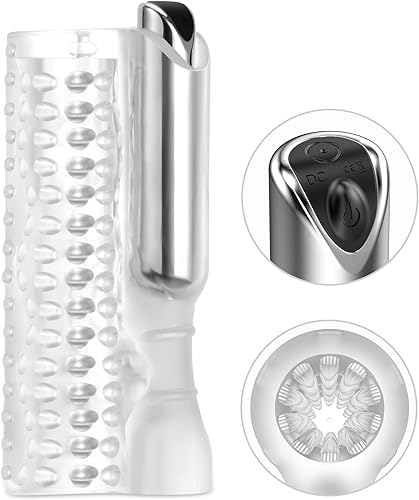 Vibrador masturbador masculino con 10 potentes vibraciones de cristal, manga vagina masculina, masturbación masculina, túnel texturizado en espiral