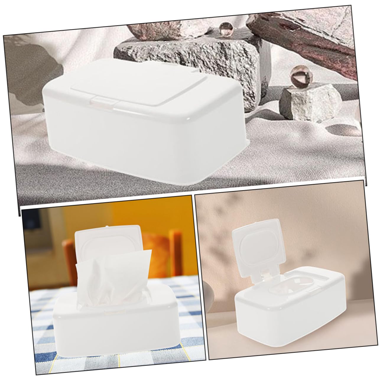 MAGICLULU 4 Sätze Kiste Abwischen Aufbewahrungsdose Storage Boxes Feuchttücher Spender Aufbewahrungskorb Caakg Feuchttücher Für Kleinkinder Wischbehälter Nachfüllbar Pp Weiß 3 Stück * 4