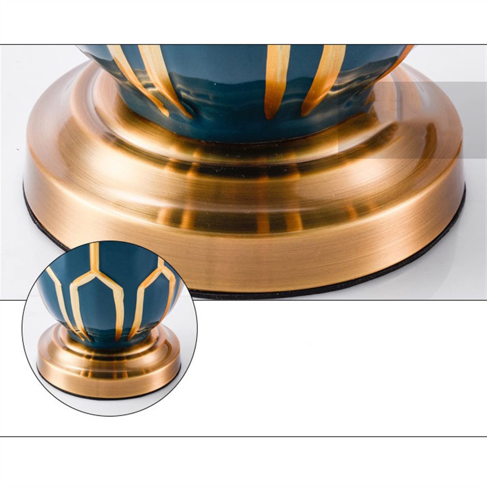 Lampki nocne Amerykańska Lampa Stołowa Sypialnia Lampka Nocna Europejska Luksusowa Sztuka Dekoracja Ceramiczna z Abażurem Tkaninowym Wystrój domu