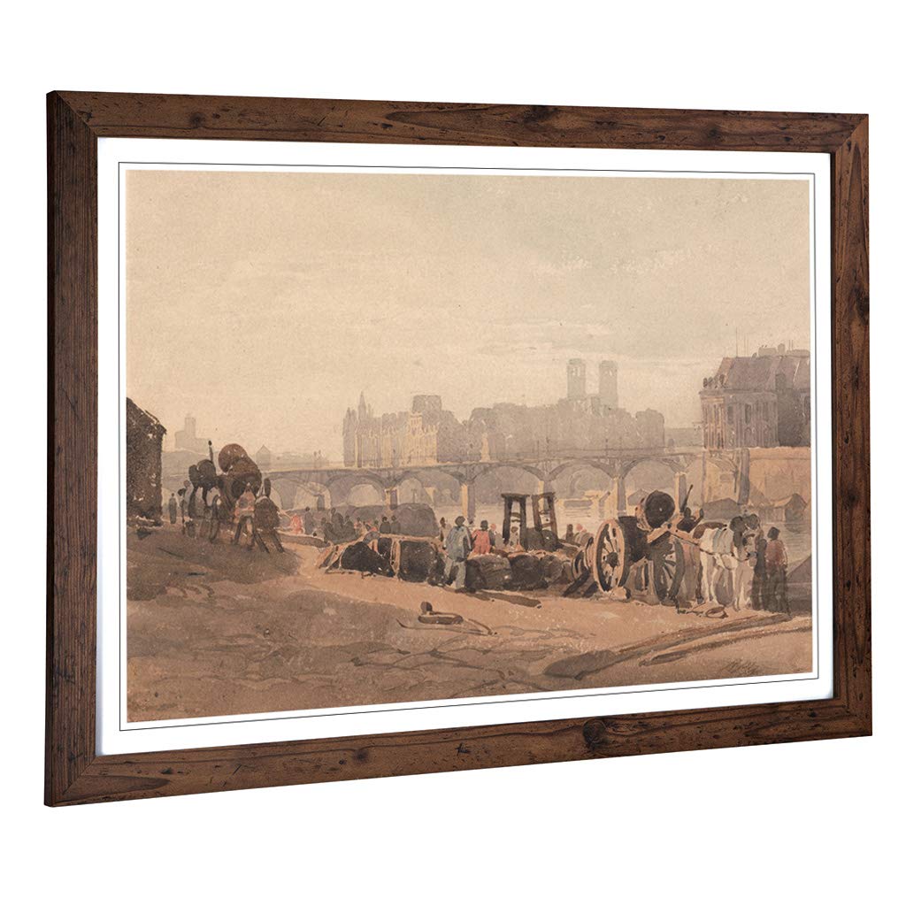 Big Box Art Framed Print of Richard Bonington Outskirts of The City Design | Wall Art Picture | Home Decor for Kitchen, Living Room, Bedroom, Hallway, Walnut, A2 / 24.5x18 Inch / 62x45cm