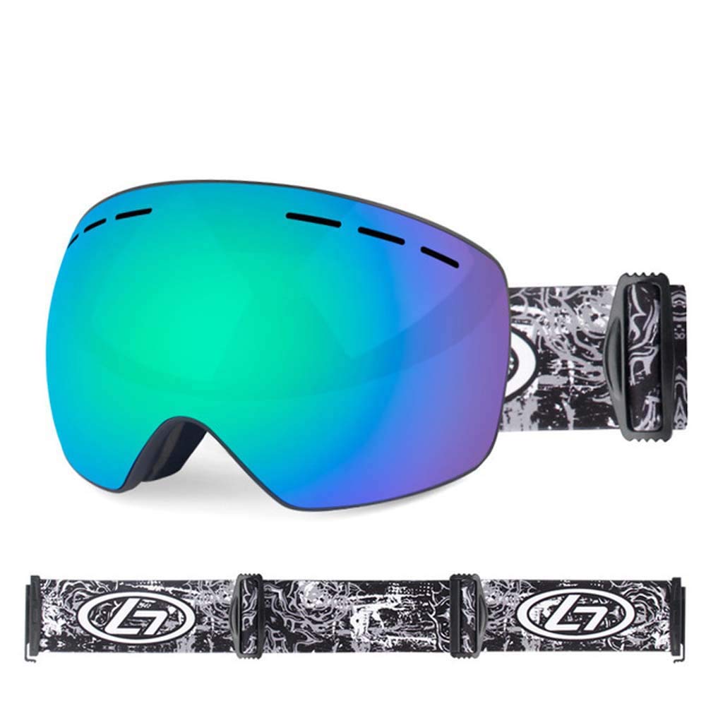 Lunettes de ski et de snowboard vertes JIAJIA avec double écran interchangeable anti-buée