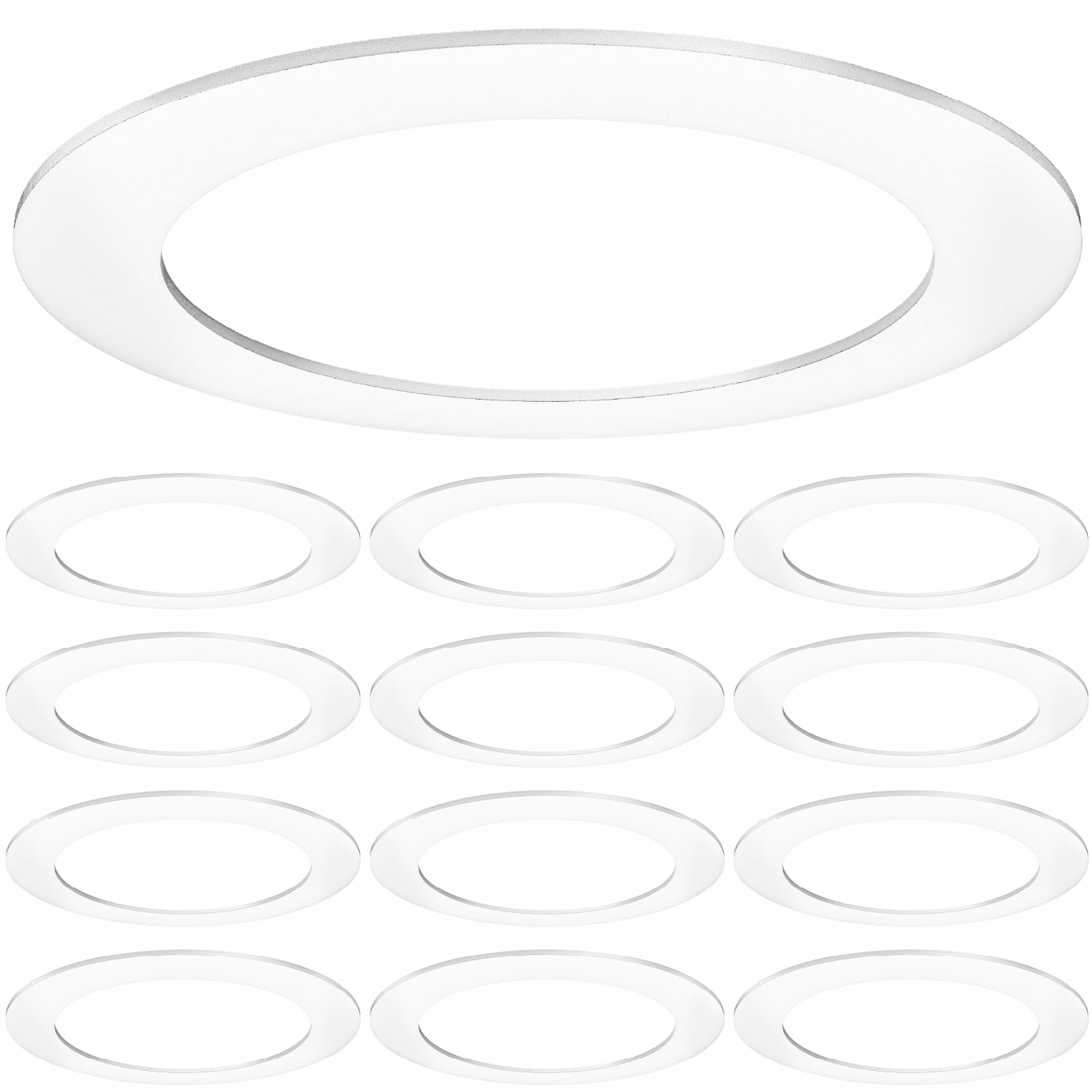 Sunco 12 Pack 6 Inch Recessed Light Goof Ring, White, Matte Finish