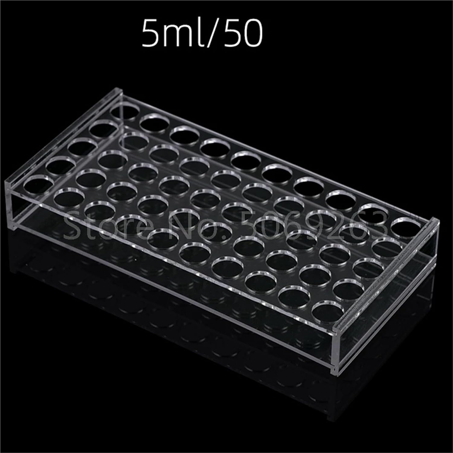 1pcs Clear 1/2/5/10/20ml PMMA ampoule Bottle Perspex Rack for School Lab(10ml 50holes)