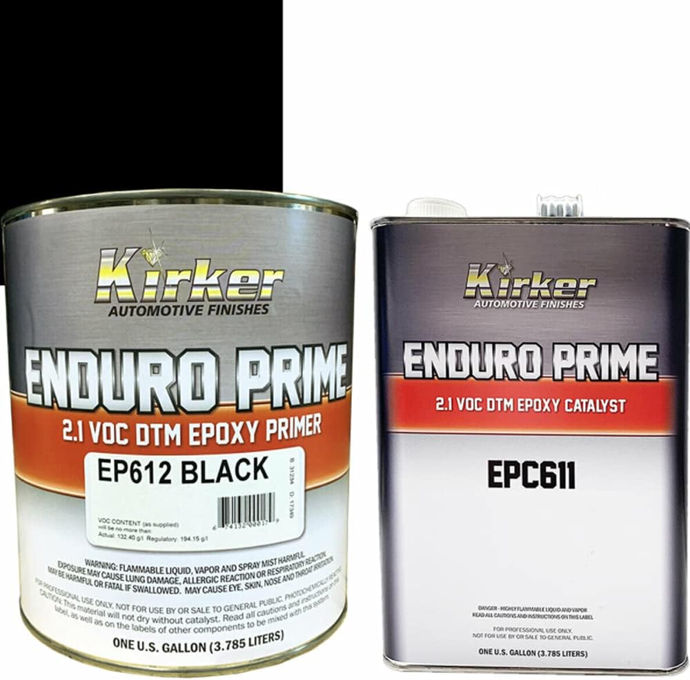 Enduro Prime DTM Epoxy Primer Black EP612 One Gallon with Catalyst EPC611, 1 Gallon