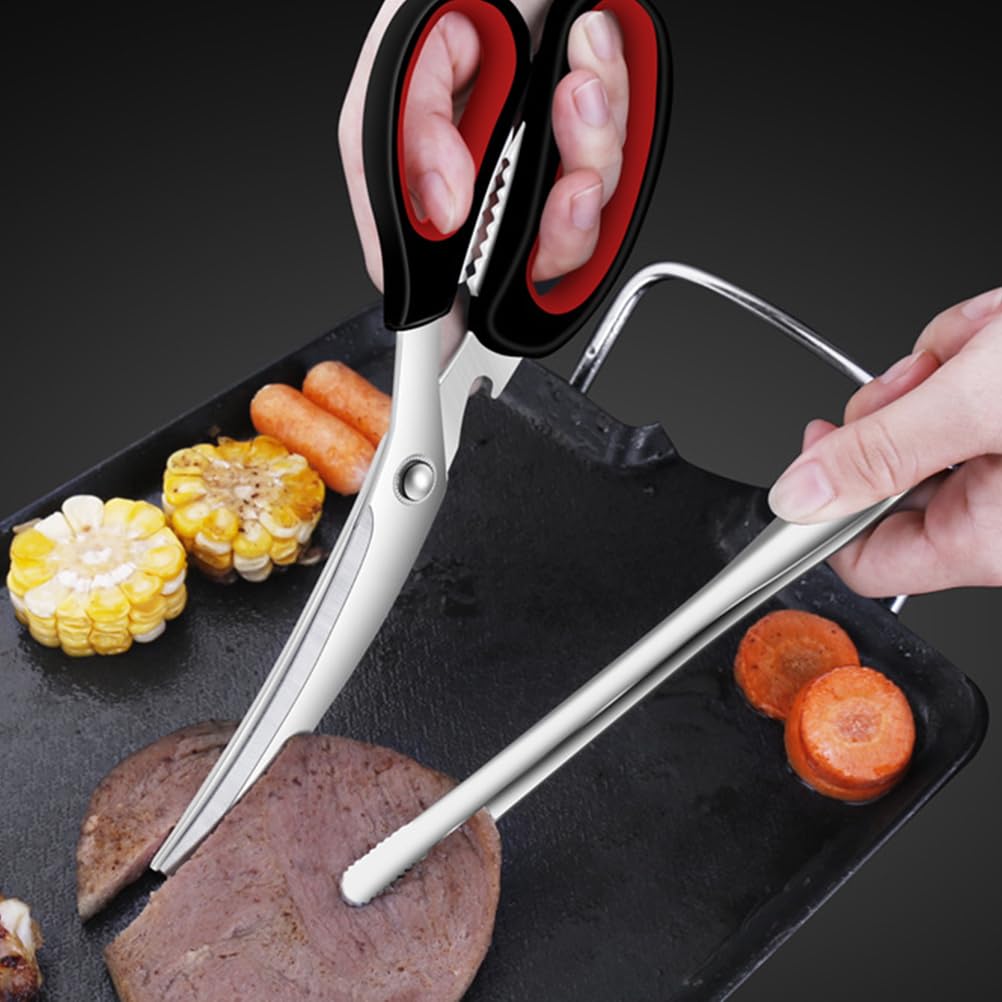 UPKOCH Lot de 2 Ciseaux coréens pour Barbecue et Pince à Barbecue en Acier Inoxydable, Design Ergonomique, antidérapant, idéal pour Le et la Cuisine