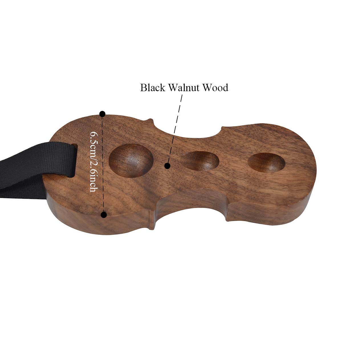 Protector de anclaje antideslizante para violonchelo en forma de violonchelo con 3 agujeros (nogal negro)