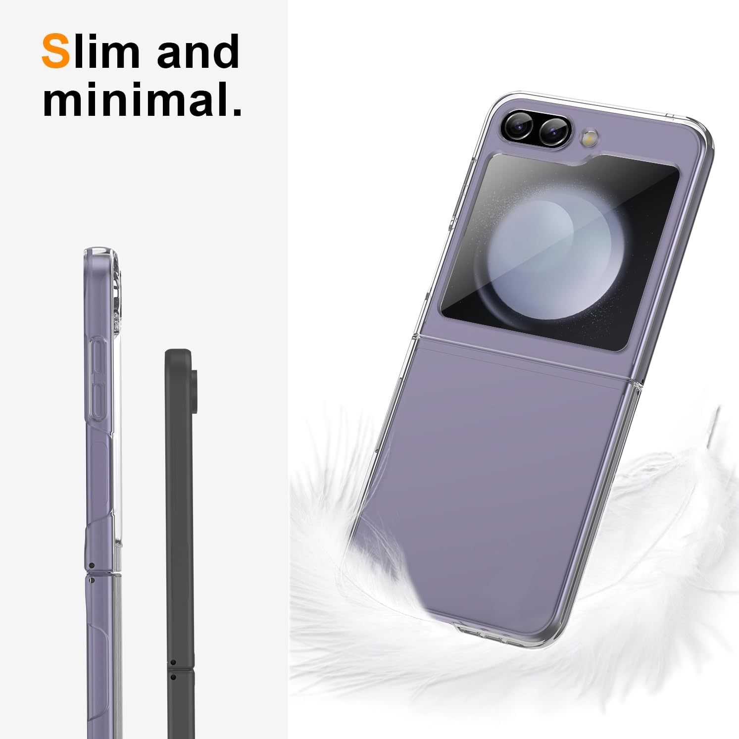 for Galaxy Z Flip 3 5G Case, Clear Case, Slim Fit Drop Protection Rugged Shockproof Cover for Samsung Galaxy Z Flip3 5G,Slim Thin Hard PC Shockproof Protective Phone Clear 4-Z Flip3-01