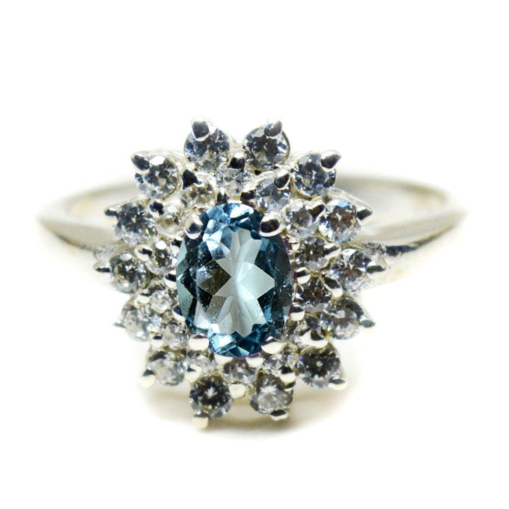 Topaze bleue naturelle ovale le bijou mixte idéal du quotidien