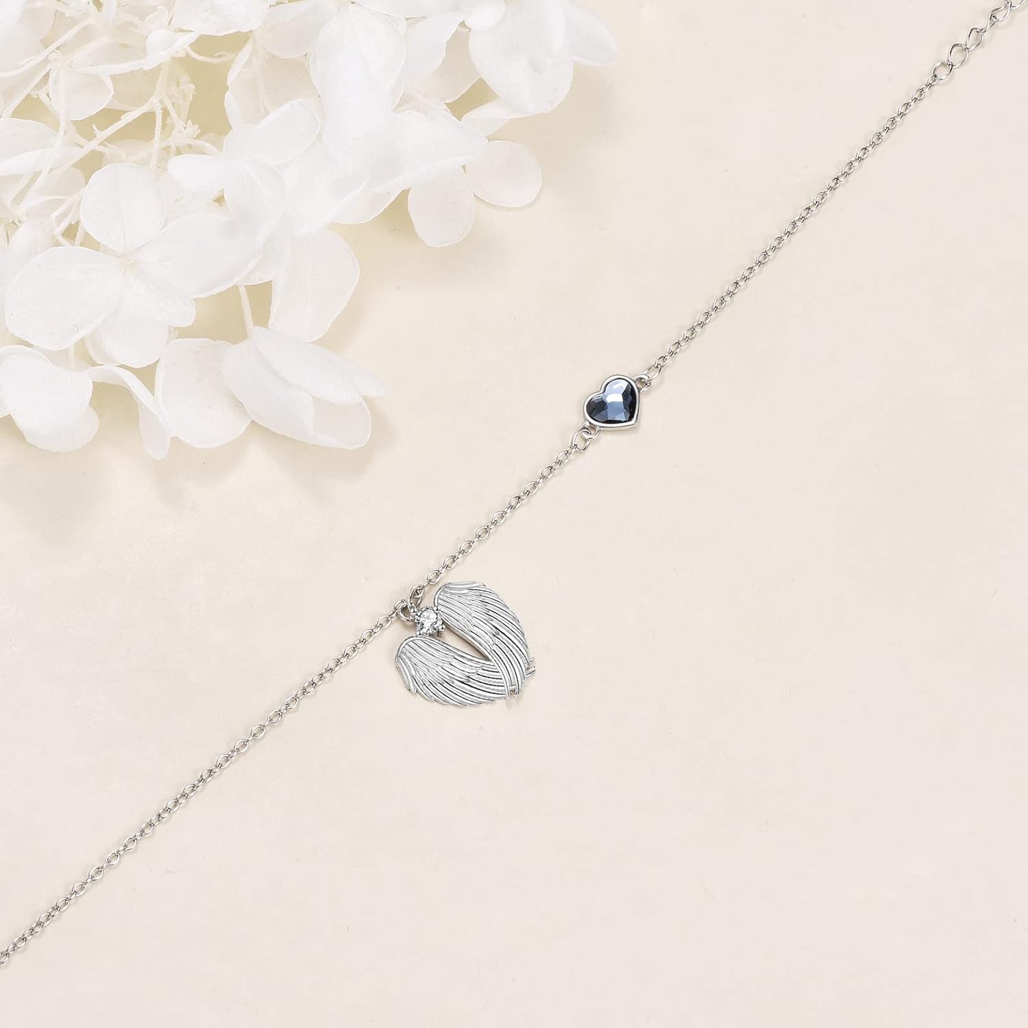 YFN Angel Wings Bracelet 925 Sterling Silver Guardian Angel Wings Heart Bracelets for Women Jewelry Gifts - Image 3