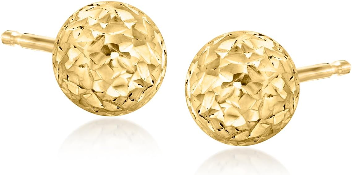 Ross-Simons Italian 18kt Yellow Gold Diamond-Cut Stud Earrings