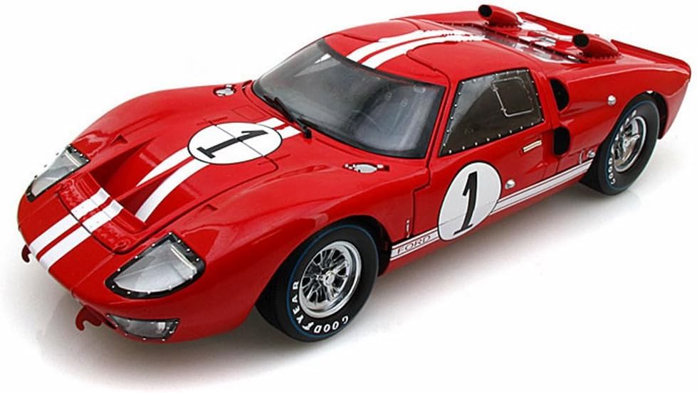 1966 Ford GT-40 MK II #1, Red w/ White Stripes - Shelby SC407 - 1/18 Scale Diecast Model Toy Car by Shelby Collect