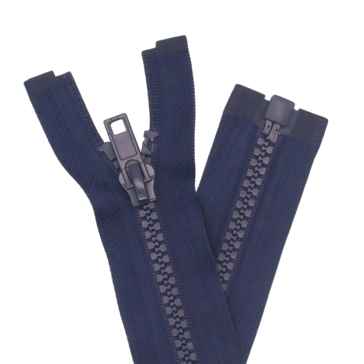 YaHoGa 2PCS #5 29 inch Separating Jacket Zippers for Sewing Coats Jacket Zipper Replacement Plastic Zippers Bulk (29" Navy Blue)