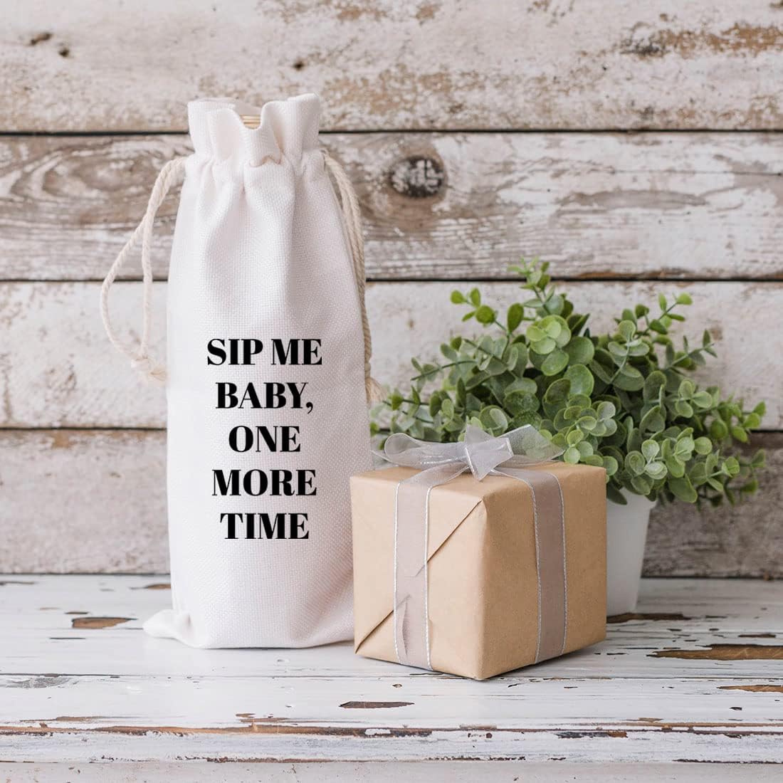Andaz Press Mothers Day Wine Bag, Sip Me Baby, One More Time, Mothers Day Wine Bottle Cover, Mother's Day Gifts, Canvas Wine Gift Bag Champagne Bottle Bag Wine Bags For Wine Bottles Gifts 1-Pack