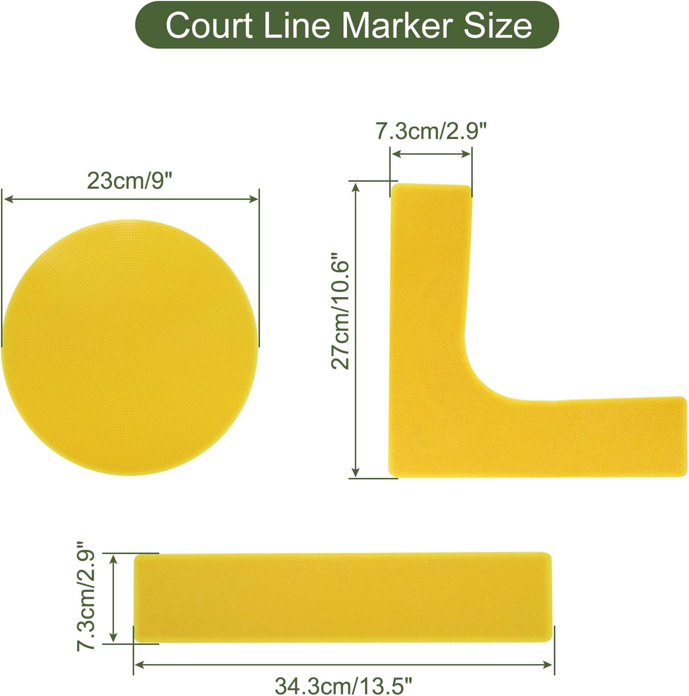 PATIKIL Court Line Marker Kit, Pickleball Court Marking Set Pickleball Lines for Outdoor Court Throw Down PVC Plastic Markers for Mini Tennis Court, Yellow