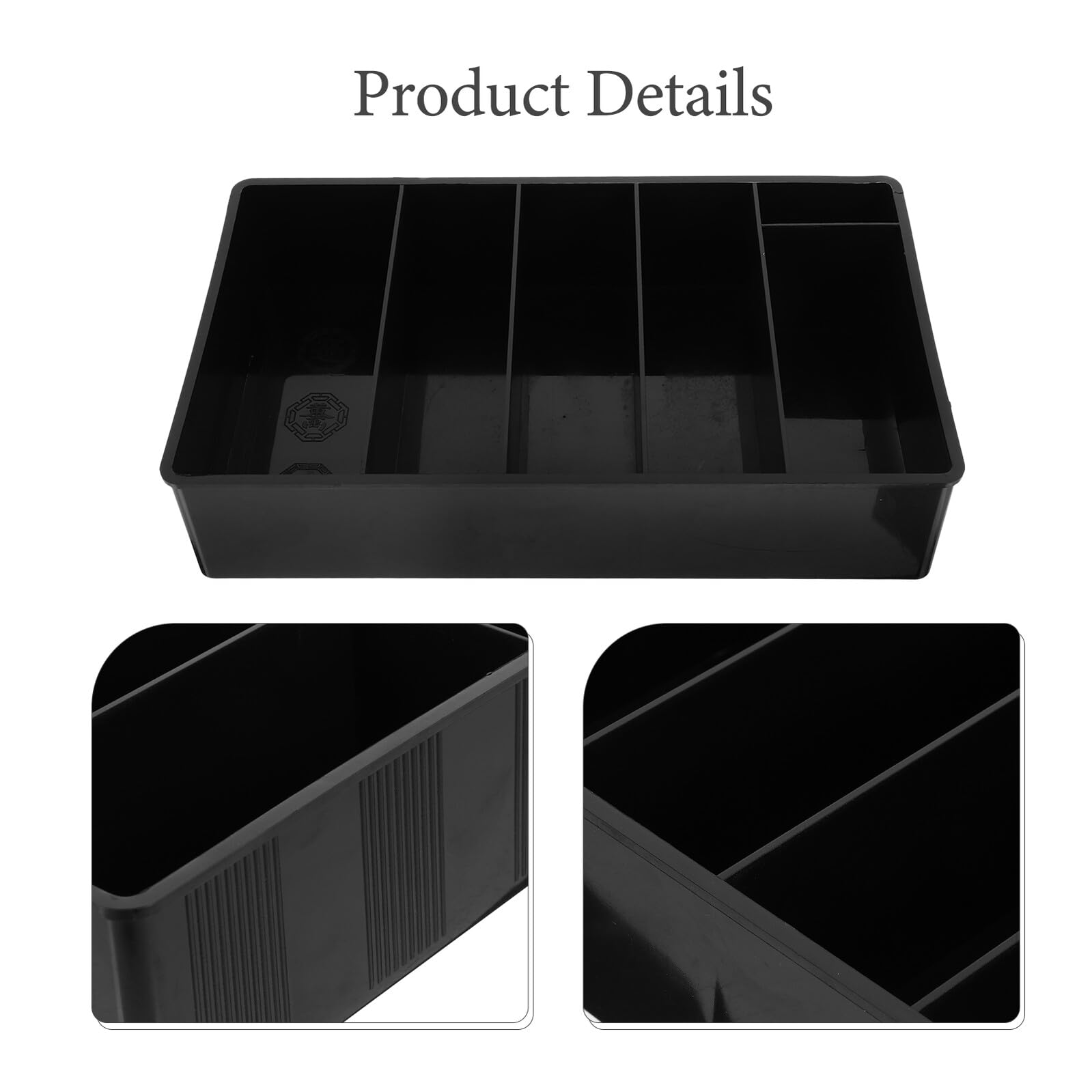 Cassetta Portamonete Verticale con Scomparti Neri Organizer Portatile per Soldi e Cellulare Scatola per Registratore di Cassa per Uffici Scuole e Negozi