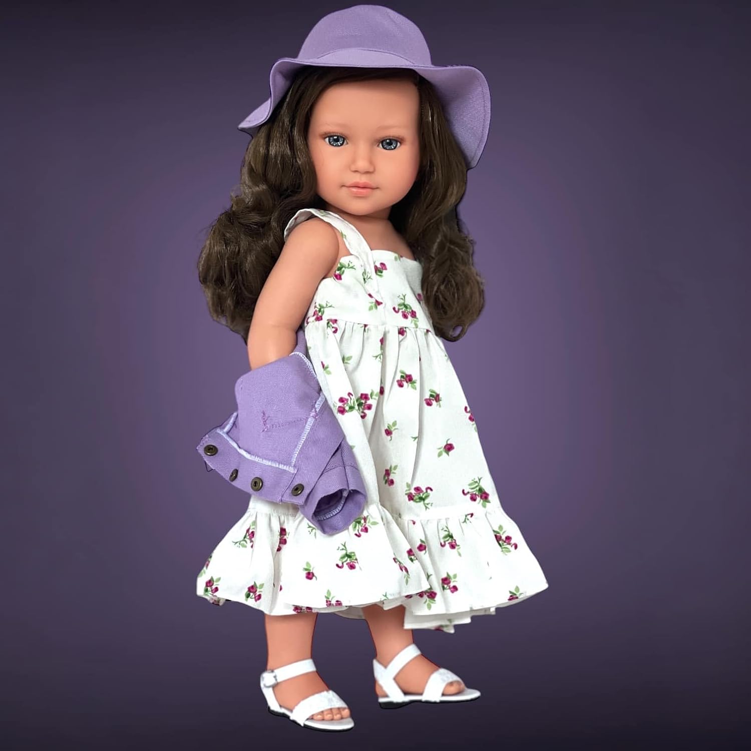 Kennedy and Friends Complete Outfits for 18 Inch Fashion Girl Dolls- 18 Inch Doll Clothes That Fits All 18 Inch Dolls (Lavender Floral Dress)