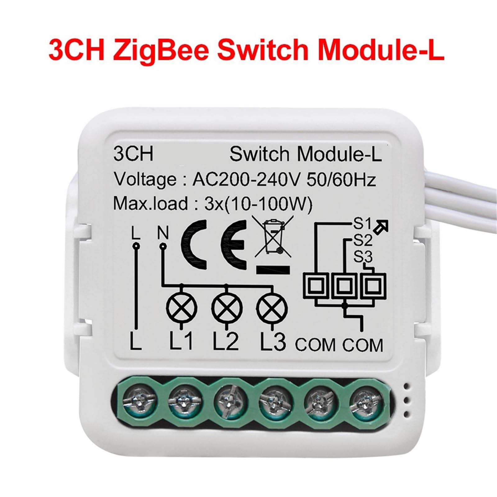 Módulo de interruptor de luz inteligente 3.0 No requiere cable neutro Funciona con Alexa Compatible con Google Home Control bidireccional(3 Gang)