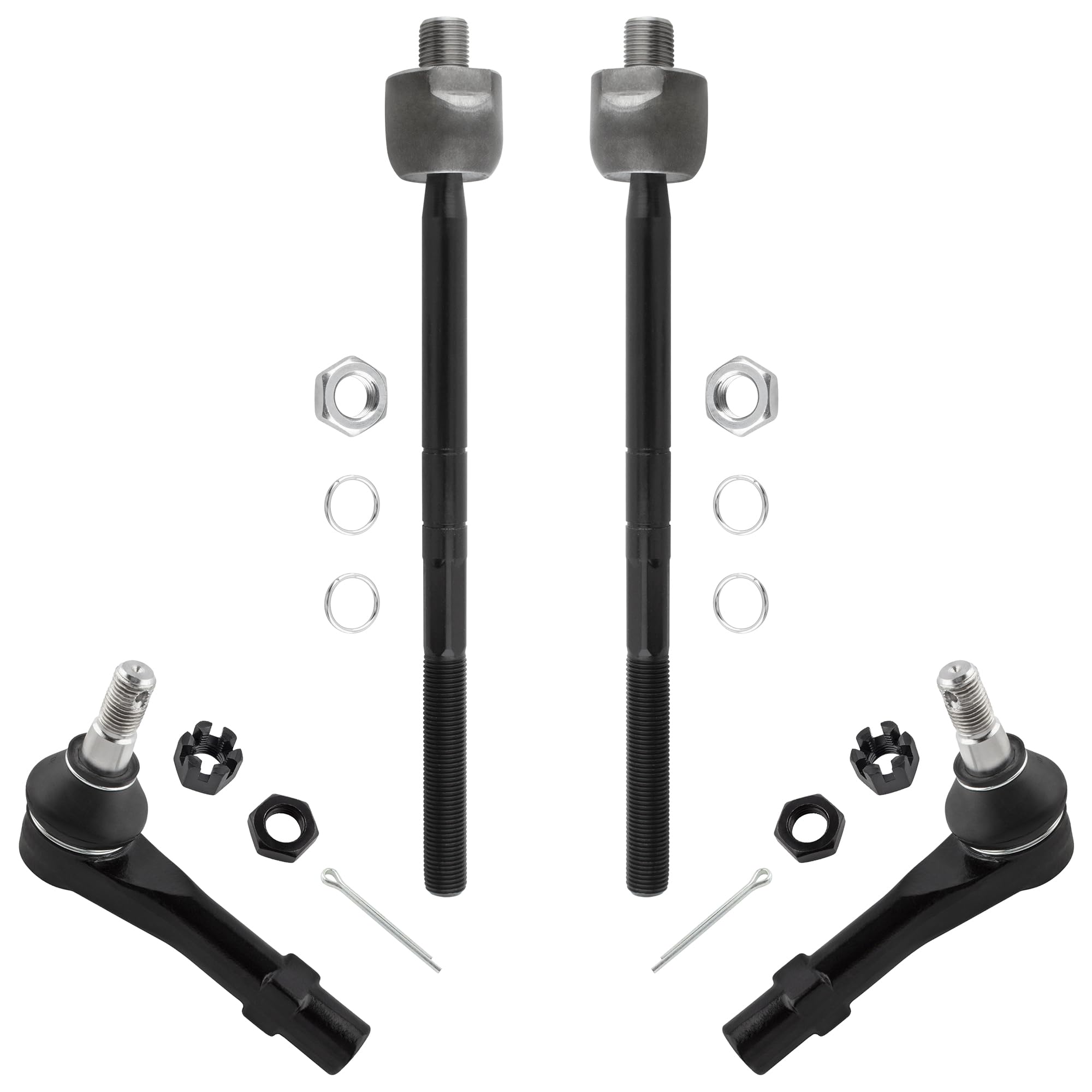 BOXI (Set of 4) Front Inner Outer Tie Rod Ends Fit for Ford Explorer 1998-2001 Ranger 1998-2011 / for Mazda B2300 B2500 B3000 B4000 1998-2009 / for