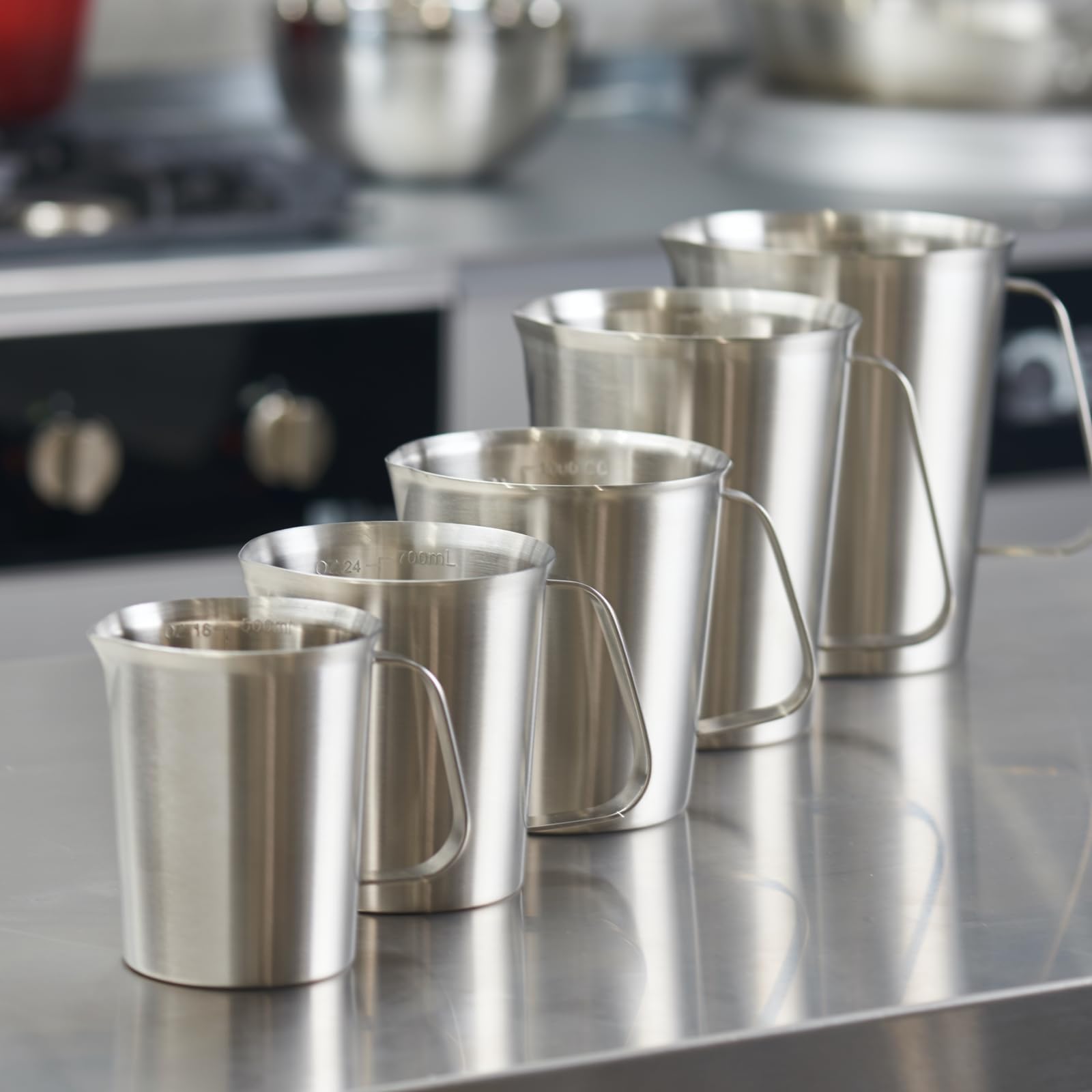 Misurino in acciaio inox (2 litri-8 tazze), brocca per schiumatura pesante, brocca per latte schiumante, tazza per schiumare latte con marcatura con manico per macchine da espresso, arte del latte