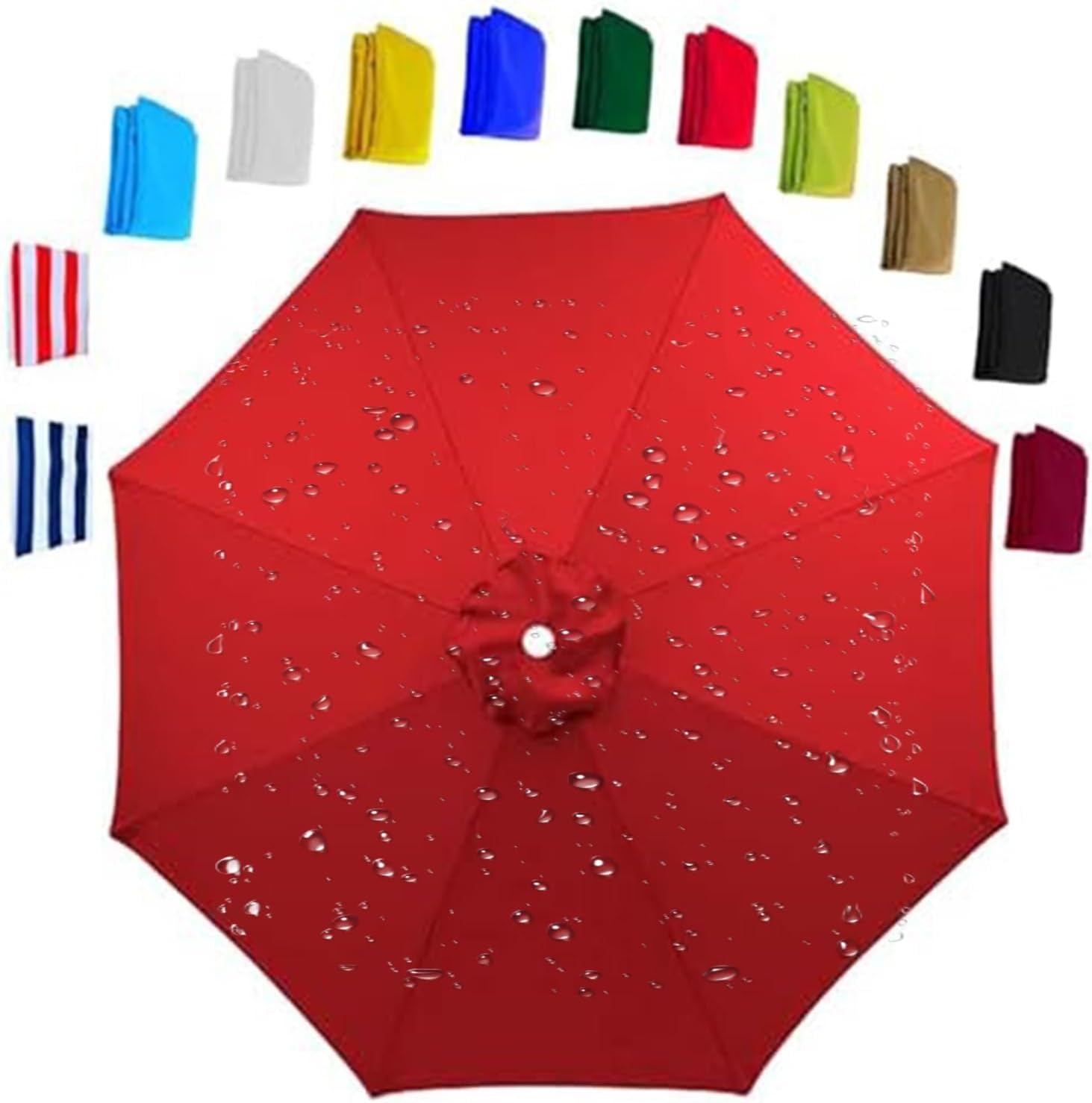 Patio Umbrella Replacement Canopy 6/8 Ribs 9/10/8/7.5/11.5 ft Parasol Umbrella Replacement Cover, Waterproof Outdoor Parasol Canopy, for Balcony Deck Backyard Pool