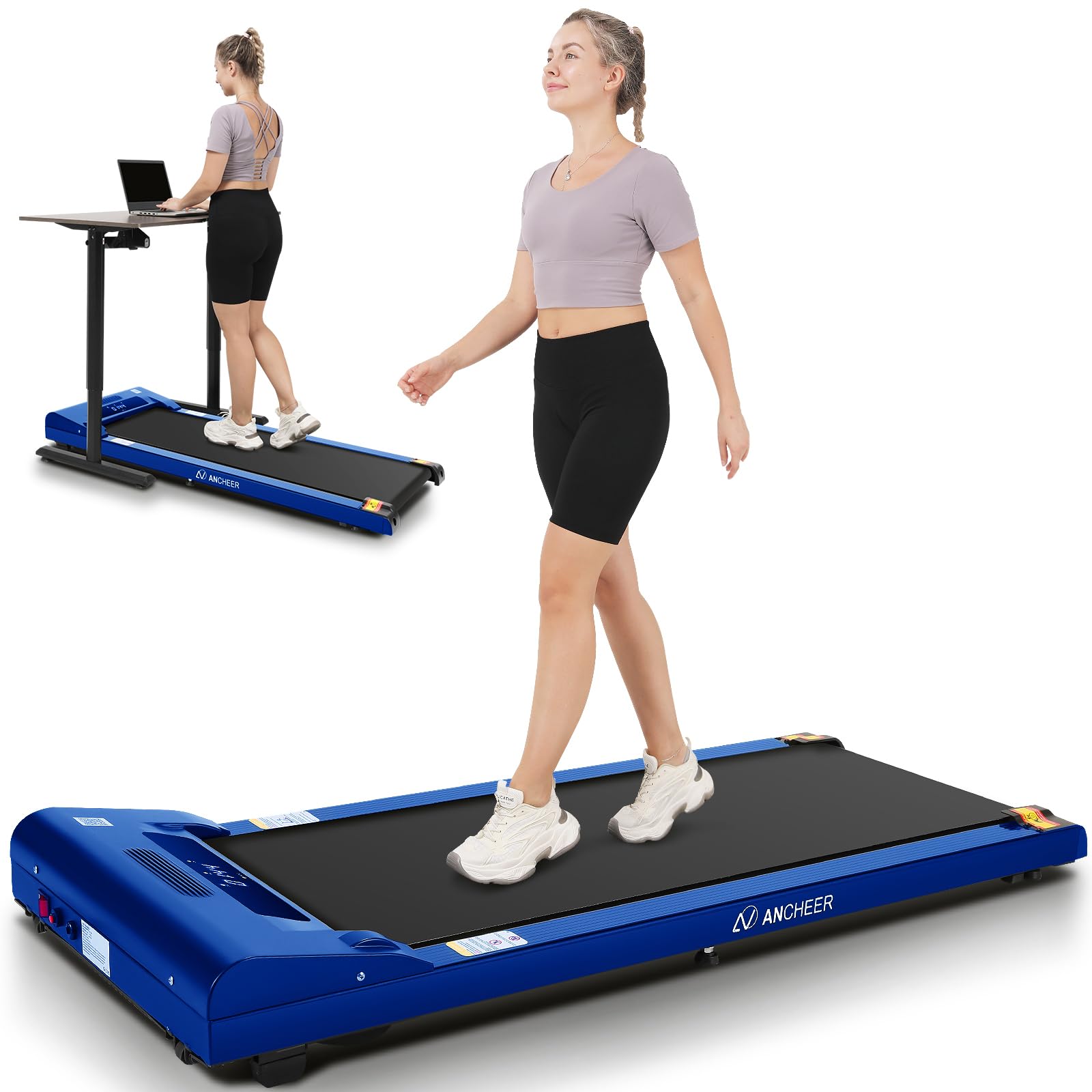 ANCHEER Under Desk Treadmill, 300lb Capacity, Portable in Walking  Pad Treadmill with Remote, Compact Treadmills for Home Office Gym Desk