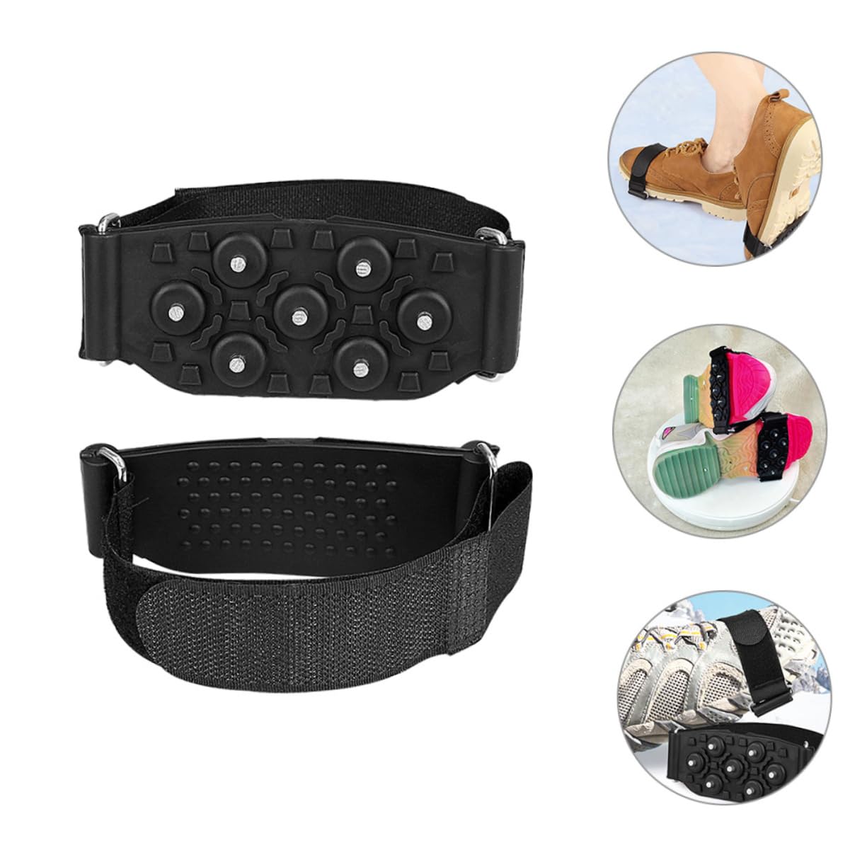 TOYANDONA Crampons Antidérapants pour Chaussures Crampons de Glisse Adaptés à Types de Chaussures pour Randonnée et Escalade Résistants et Durables