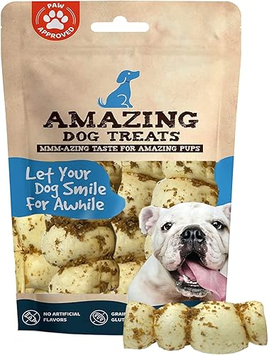 Amazing Dog Treats - Rollos de mejillas de res mega gruesos sabor a carne 5-6 pulgadas - 8 unidades - Masticable alternativo de cuero crudo seguro
