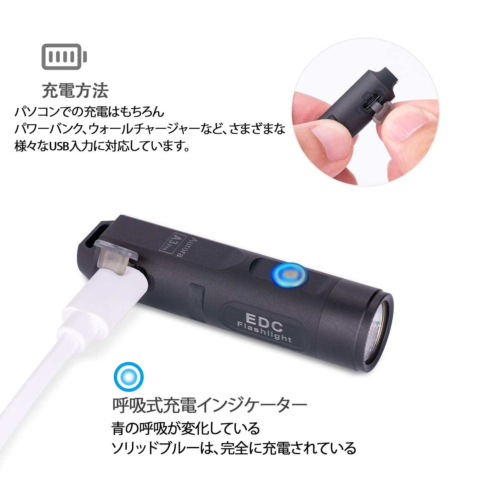 Amazon.co.jp: RovyVon Aurora A3Pro G2 6500K キーホルダー懐中電灯