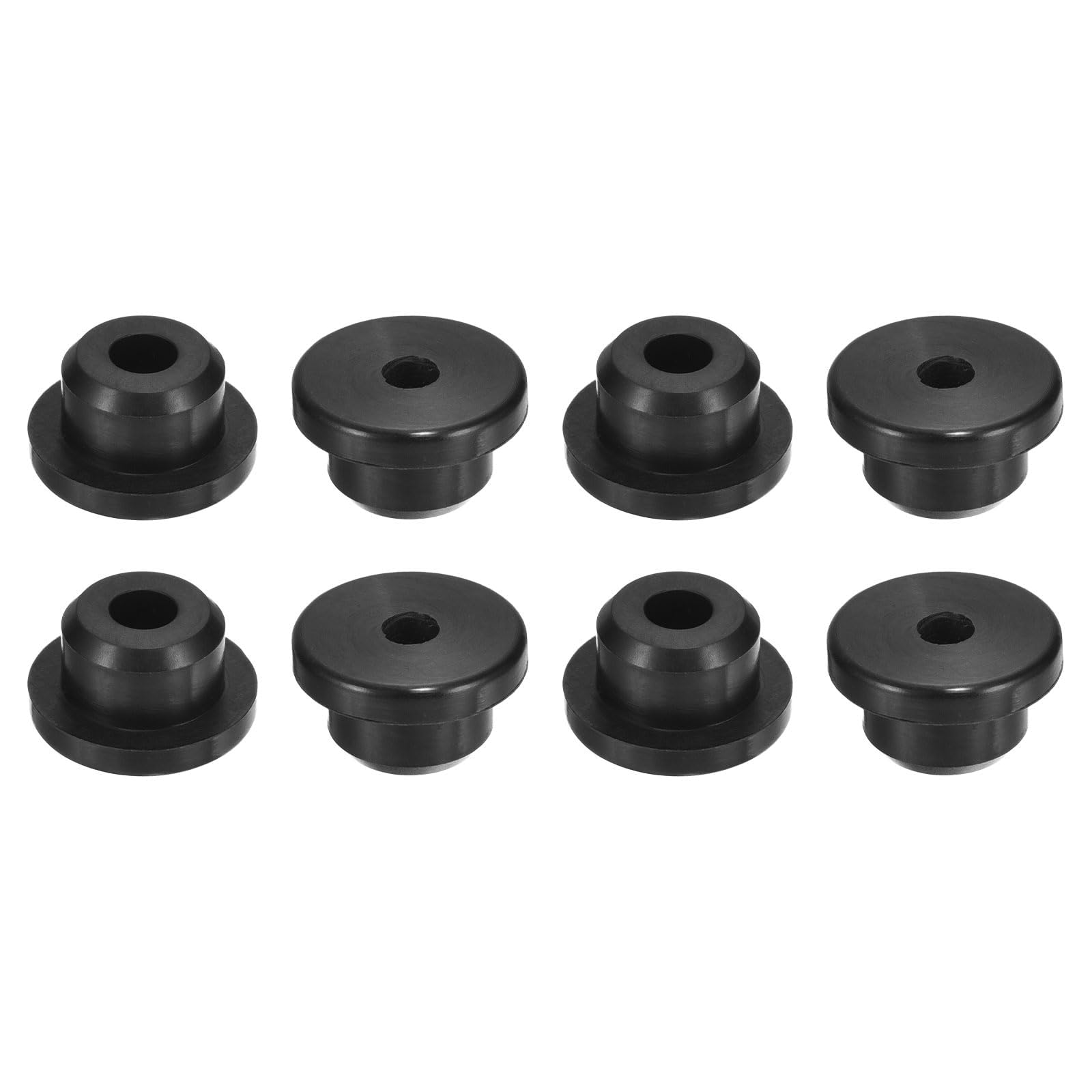 Kravonix 8Pcs Rubber Grommet 5/8"(16mm) Drill Hole, 1/4"(7mm) ID Hole Black Silicone Hole Plug Gasket for Machinery, Automotive and Wiring Applications