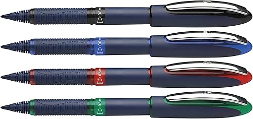 Miniatura 3 de Schneider One Business, Bolígrafo Rollerball, 0.024 in, paquete de cuatro, uno de cada uno negro, rojo, azul, verde (183094)