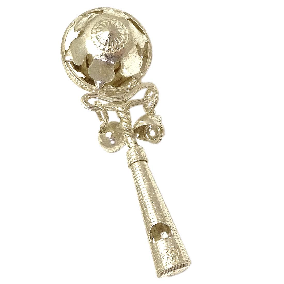 Sahiba Gems Solid Silver Chandi Jhunjhuna Rattle With Whistle