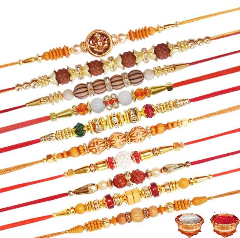 Indian Rakhi Indian Rakhe Indian Rakhri Rakhi Bracelet Rakhshabandan Rakhi Set Rakhi For Brother Bhabhi Rakhi Indian Rakhi Designer Rakhi Multicolour Pack of 10 Rakhis