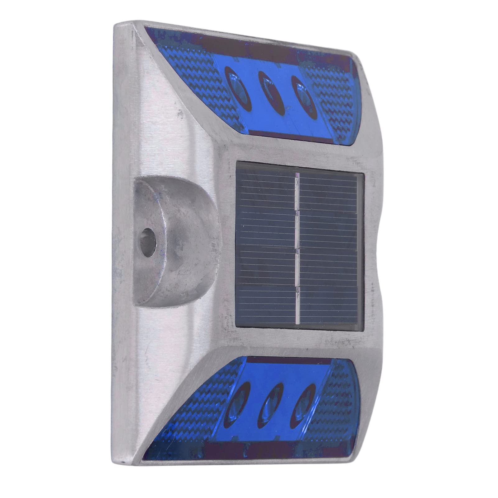 Solar Road Stud, Solar Road Stud Light, Deck Light Cast Aluminium Alloy for Driveway Step Sidewalk Stair Outdoor IP68 Waterproof Road, Warning Lights (Blue Light)