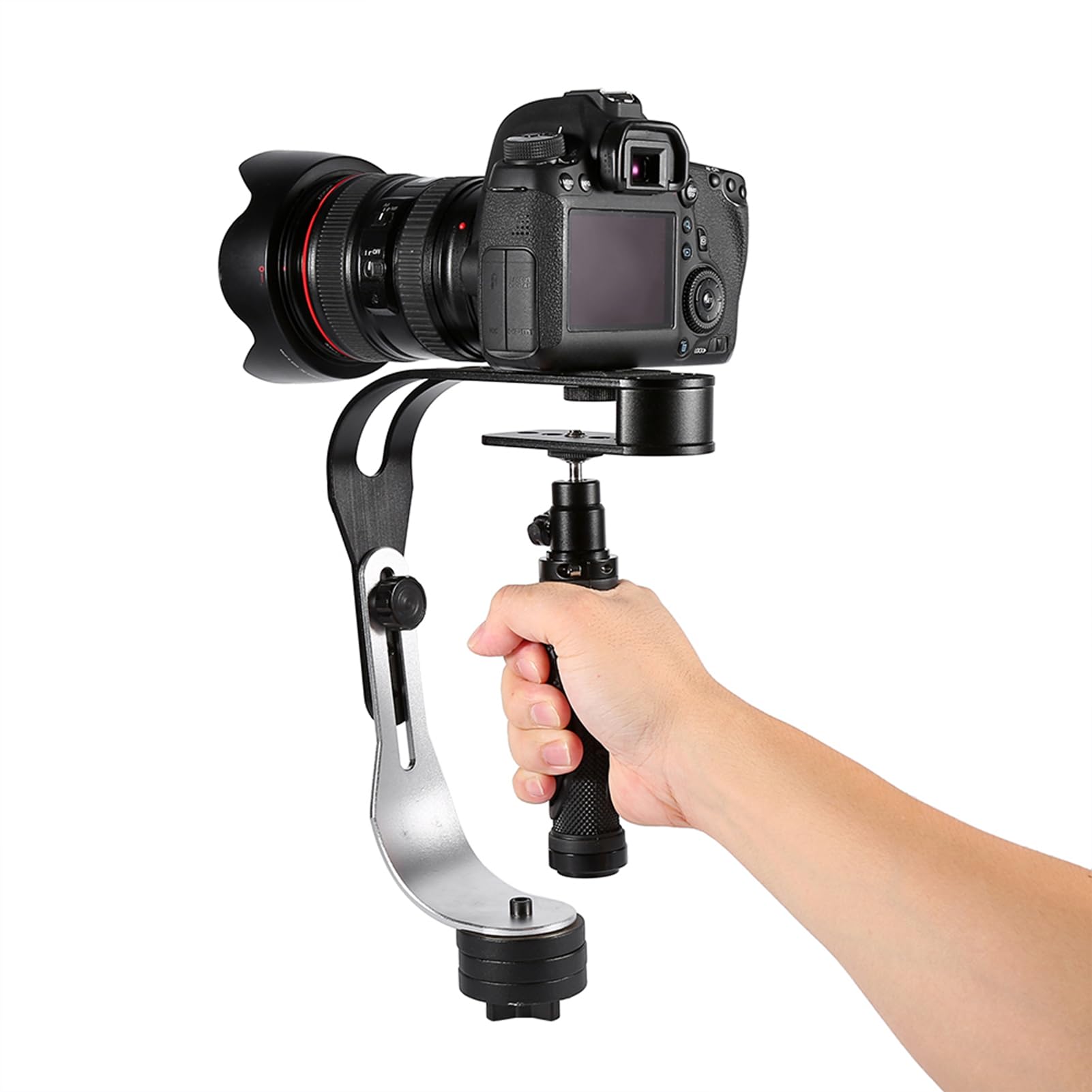 Estabilizador Mano Cámara DSLR Sin Espejo Smartphone, Soporte Video Cardán 3 Ejes Contrapesos Ajustables