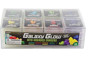Raymond Geddes Galaxy Glow Kneaded Erasers for Kids: Pack of 24 Glowing Erasers