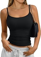 TrendyQueen Women's Tank Tops Camisole Sleeveless Slim Fit Tops Adjustable Spaghetti Straps Breathable Basics