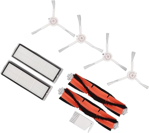 Miniatura 7 de Filtros de cepillo blanco Kit de peine plano para 1C para Dreame F9 para Xiaomi 1T para Mi Robot aspirador de repuesto 2 cepillos principales, 2