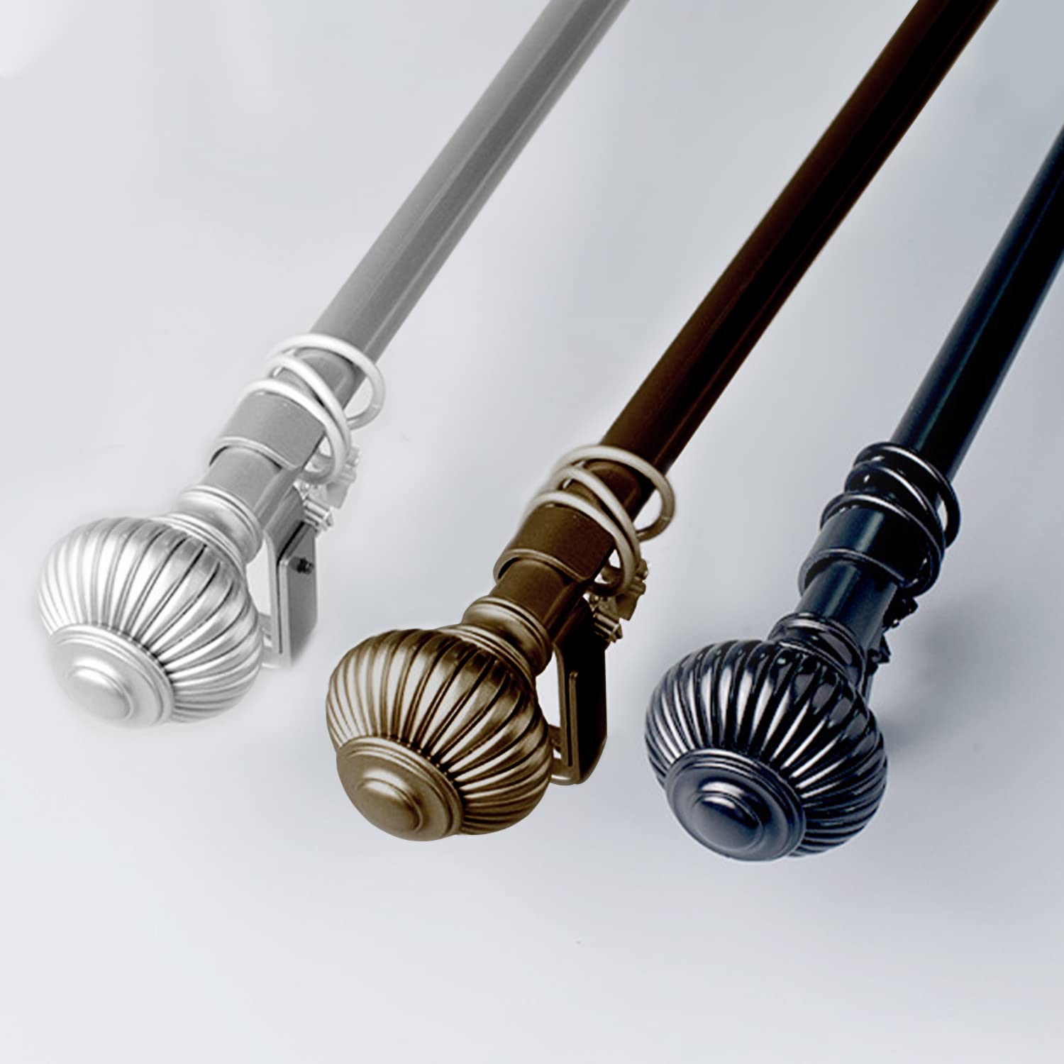 Lot de 2 supports de tringle à rideaux en fer marron réglables pour tringles de 16 à 19 mm, supports de 100 x 40 x 16 mm pour décoration d'intérieur