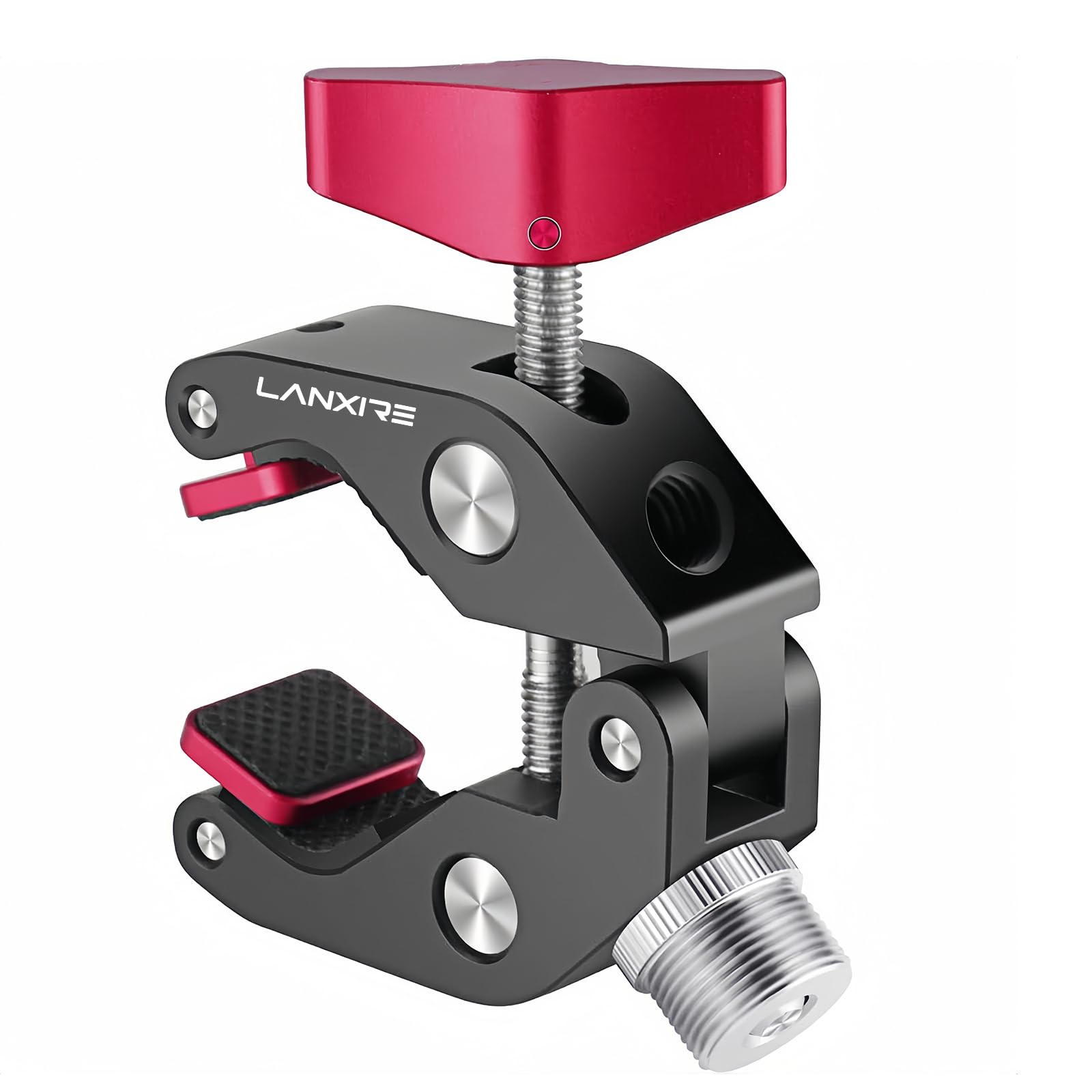 Lanxire Super Clamp Mic Mount with 1/4" to 5/8" Screw - Compatible with Microphones or Photography Accessories - Max Load 4.4lb/2kg