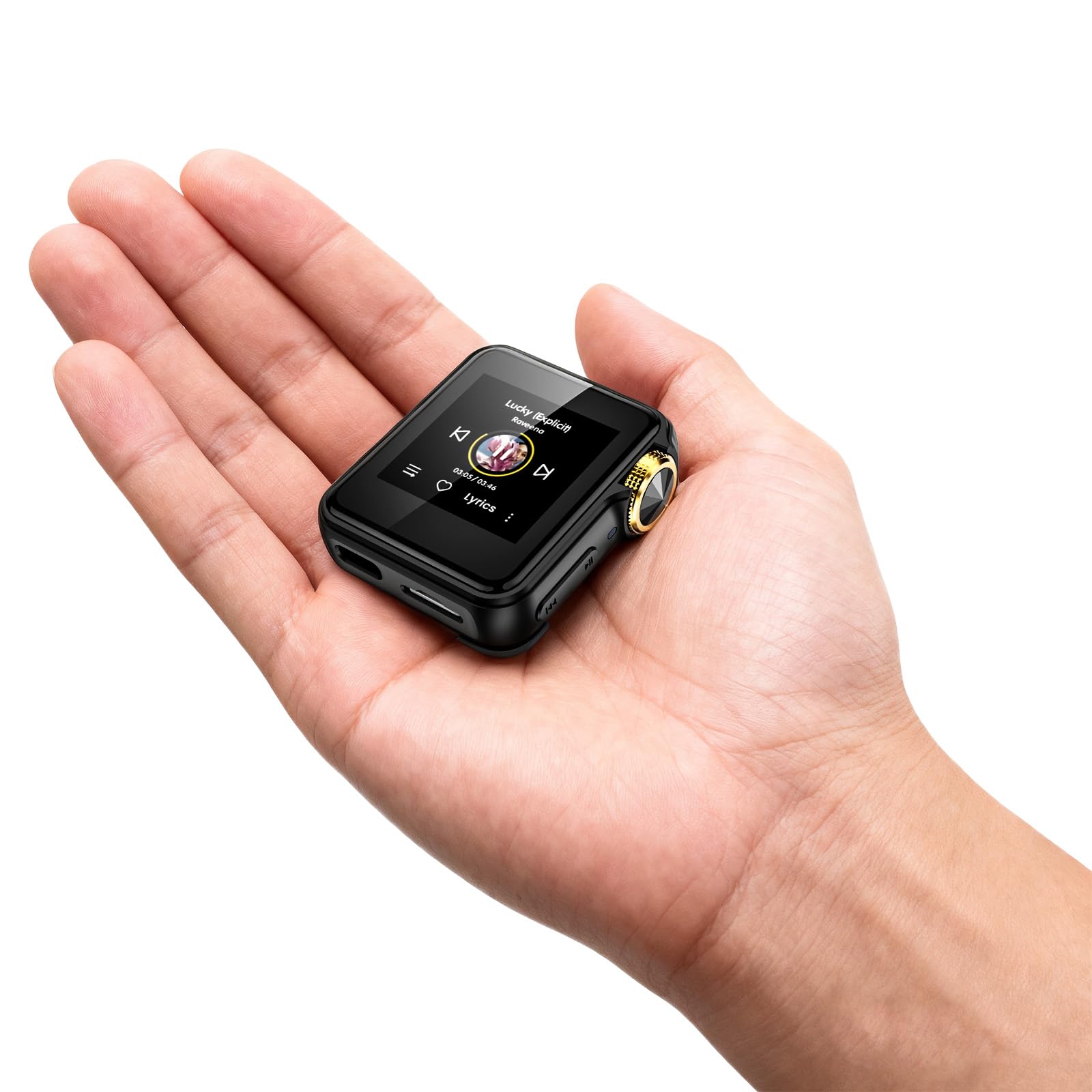 Reproductor MP3 HIFI WALKER H2 Mini con Bluetooth aptX, Audio Hi-Res, DAC ESS9218, Reproductor de Música Portátil con Clip, Pantalla Táctil, 64GB Incluidos, Compatible hasta 512GB, Negra