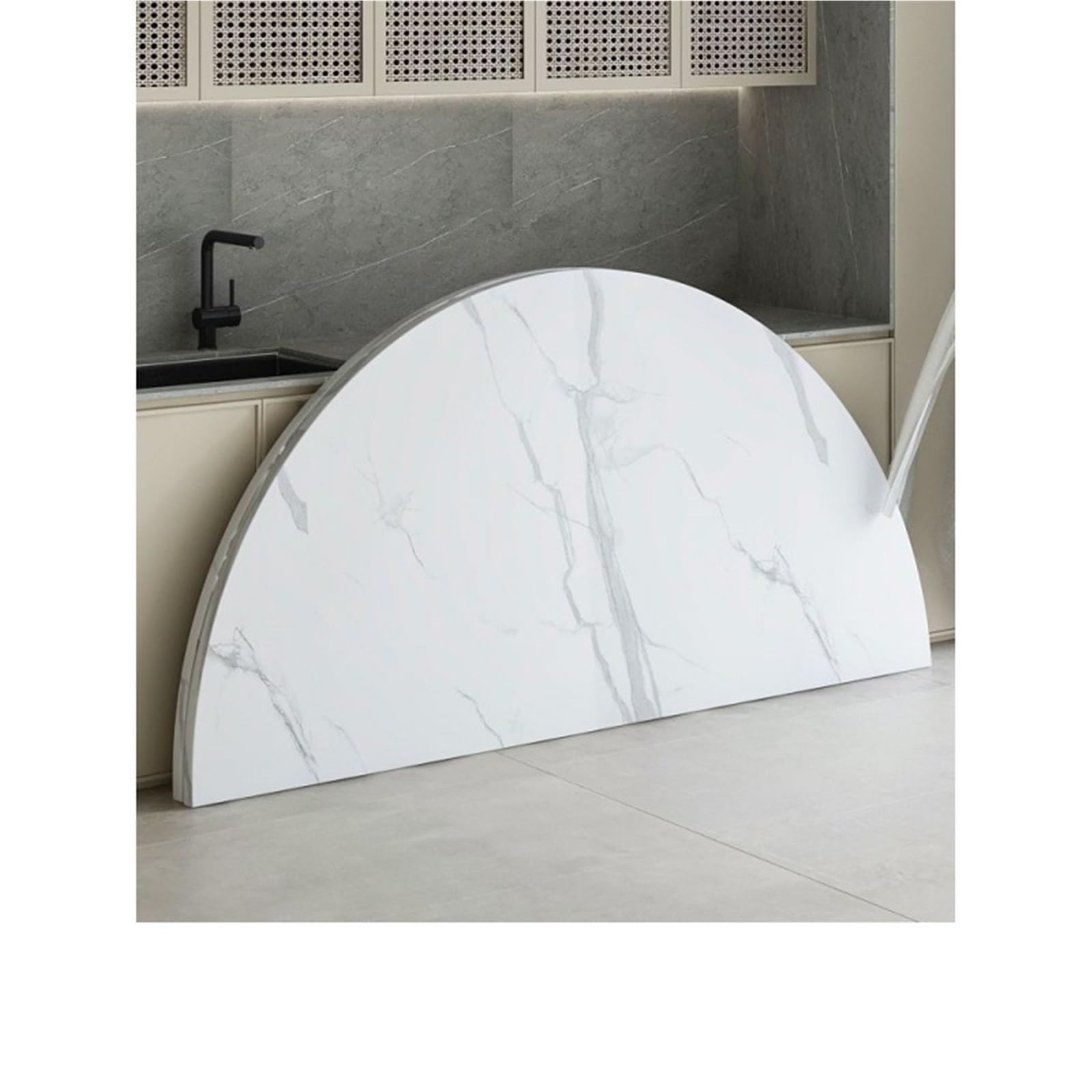 Okrągły składany blat stołu o średnicy 122 cm, zajmujący mało miejsca, drewniany stół do kuchni i patio, półskładany design z metalowym sprzętem, wielokolorowe opcje Easy Sto.