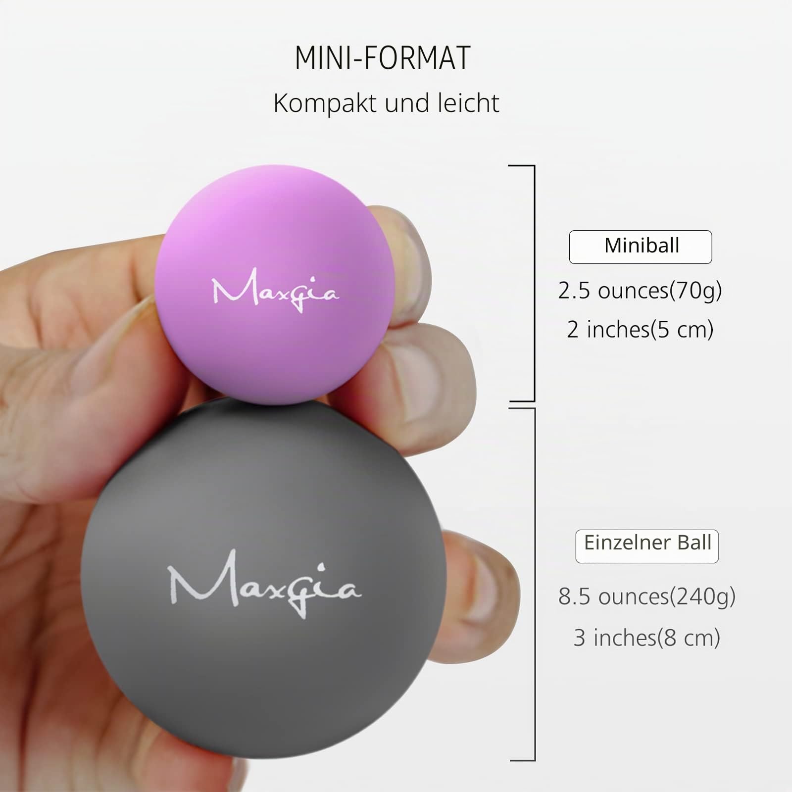 5 cm Mini-Massageball, 5 Geschwindigkeiten, elektrischer Massageball für Hand, Fuß, Muskeln, Therapieball zur myofaszialen Entspannung, Linderung von Plantarfasziitis (Lila)