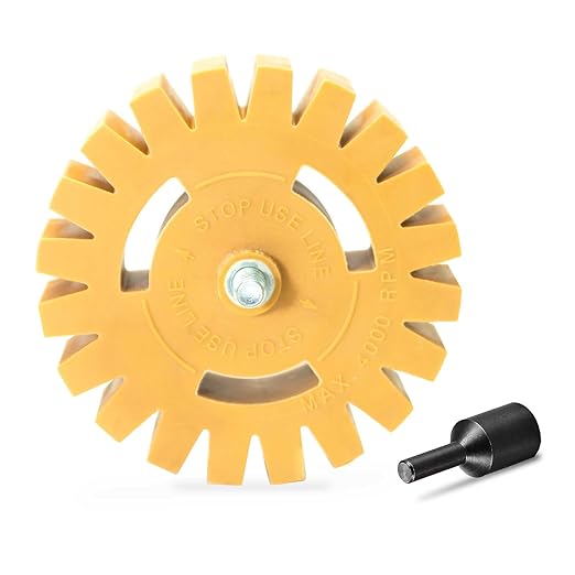 EWK Serrated Decal Eraser Wheel, Rubber Remover Wheel for Drill, Ideal for Adhesives, Pinstripes, and Decals Removal